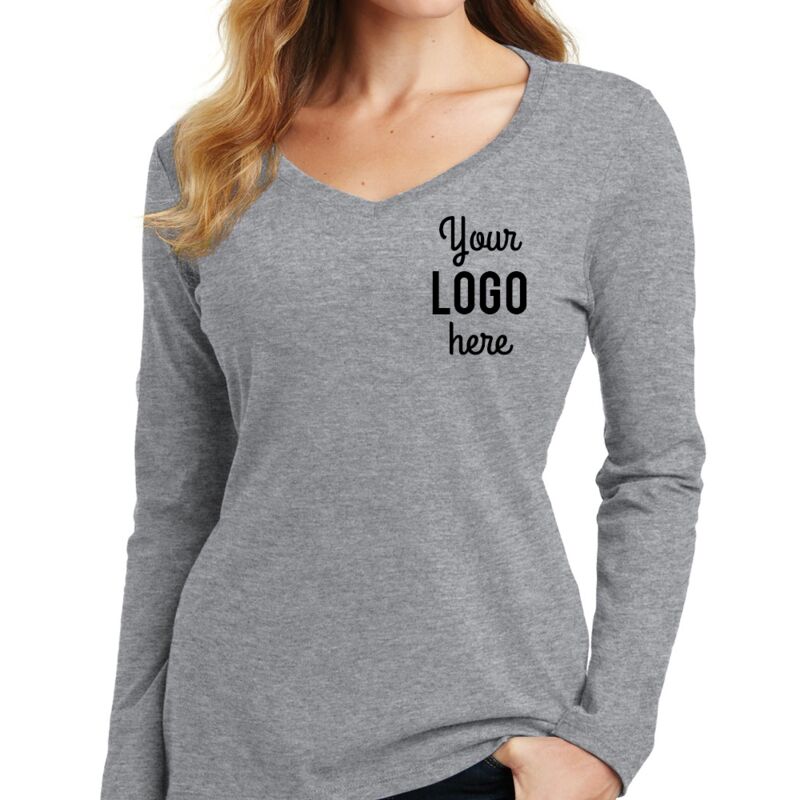 Ladies Long Sleeve Fan Favorite V Neck Tee Thumbnail