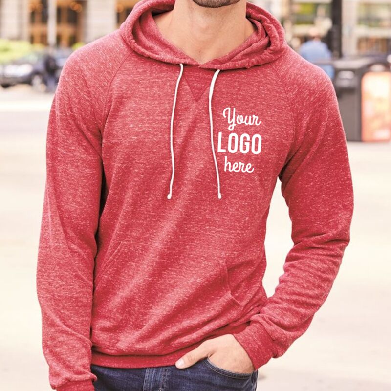 Snow Heather French Terry Raglan Hooded Sweatshirt Thumbnail